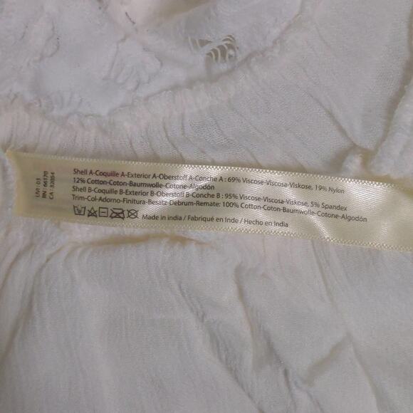 Free People Adella Cami Crochet Lace Flowy Tiered Crisscross White XS New - Picture 7 of 11